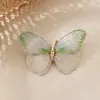 Broche de Borboleta Bordado com Esmalte Feito à Mão Vintage de Luxo Leve Transfronteiriço para Mulheres, Sensação de Nicho de Alto Padrão, Broche de Alta Qualidade DIY