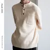 Suéter de punto con cuello redondo y media botonadura, suéter de punto para principios de otoño e invierno, ropa exterior nueva