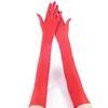 Luvas de Spandex para Proteção Solar de Verão para Mulheres Cinco Dedos Finas Longas Respiráveis Elásticas Ciclismo Noiva Casamento Vestido de Noite Performance