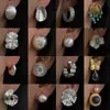 Brincos Flor Pérola com Contas Escovadas Retro Europeus e Americanos, Brincos Modernos e Elegantes com um Toque de Luxo Leve e de Alta Qualidade para Mulheres