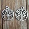 Colgante de aleación de árbol de la vida hueco de 25 mm, colgante redondo retro creativo, accesorios de joyería JX3639