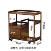 Gabinete de Té Móvil Gabinete Lateral de Cocina Estante para Té Estante Cubo Estante de Almacenamiento de Madera Maciza de Bambú Mesa Lateral de Mesa de Té