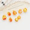 Exquisite sino de coelho dourado para dança do leão pingente de besta dourada engolindo ouro colar pulseira de dança do leão acessórios diy chaveiro para homens e mulheres