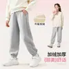 Calça Infantil para Meninas Calça de Moletom Grossa com Fleece 2026 Novo Estilo Outono e Inverno Calça Casual Quente e Estilosa para Crianças Maiores