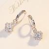 Nuevos pendientes de cubo de flor estilo coreano con incrustaciones de diamantes ventana de amor pendientes de cubo moda simple joyería de oído de cristal venta al por mayor