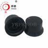Perilla de aleación de aluminio de la marca Yrfknob, tipo tapa, eje de flor negra, 25-30 x 18, perilla de potenciómetro de volumen de audio