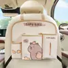 Bolsa de Armazenamento para Encosto de Banco de Carro em Couro de Capivara, Bolsa de Armazenamento para Carro de Capivara, Caixa de Lenços de Carro Criativa com Bolsa de Armazenamento