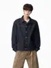 Jaqueta Jeans Turquesa High Street Americana Masculina Outono Marca Tendência Retro Versátil Solta Casual Curta
