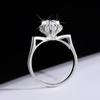 Anillo de Moissanita con Orejas de Gato y Flor, Anillos de Pareja, Propuesta, Boda, Regalo de Cumpleaños con Diamante de Ocho Corazones y Ocho Flechas