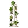 Estante para Flores de Piso Escalonado de Múltiples Capas para Interior y Exterior Removible de Hierro Estante para Macetas con Ruedas Estante para Flores para Balcón