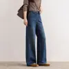 Pantalones anchos nuevos de otoño, de cintura alta, adelgazantes, pantalones anchos rectos de pierna ancha retro, versátiles, modernos y casuales, pantalones vaqueros