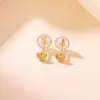 Pendientes de Lingote de Plata Chapados en Oro S925 Yiluyin, Nuevo Estilo Chino, Simples y Versátiles, Adecuados para el Uso Diario, Joyería de Plata Amigable con los Oídos