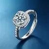 Anillo para mujer estilo coreano para mujer con diamante artificial de seis garras anillo de pareja anillo de boda abierto al por mayor anillo simple