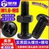 Juego de Tornillo y Tuerca para Máquina de Cabeza Redonda Phillips Negro Acero al Carbono Tornillo para Máquina Phillips de Cabeza Redonda Combinación de Tornillo y Tuerca M3M4M5