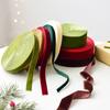 Fita de Veludo Natalina Transfronteiriça, Grossa e Sem Fiapos, Fita para Laço de Decoração de Árvore de Natal DIY, Fita para Embalagem de Presentes