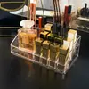 Caja de Almacenamiento de Labiales en Stock Transfronteriza, Organizador de Brillos de Labios y Cosméticos con Múltiples Compartimentos, Estante de Almacenamiento de Acrílico
