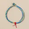 Pulseira de Fio de Cinco Cores para o Ano do Zodíaco e Festival do Barco-Dragão, Puramente Feita à Mão, Pulseira de Fio de Cinco Cores Trançada em Dois Fios, Design Degradê, Presente para Homens e Mulheres