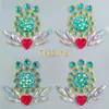Patrón de Pegatinas Pintadas de Joyas de Princesa Retro para la Frente Estilo Antiguo Facial Niños Pegatinas Brillantes para Cejas con Pedrería Pegatinas Faciales Estereoscópicas