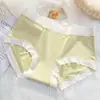 Calcinhas Femininas Antibacterianas Refrescantes de Seda de Gelo, Cintura Média, Respiráveis e Finas para o Verão, Alta Elasticidade, Tringulo de Algodão Puro na Virilha, Cuecas para Meninas