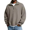 Suéter de Punto para Hombre con Media Cremallera de Color Sólido con Mangas Largas - Venta Caliente Otoño e Invierno 2026 - Amazon Europeo y Americano Transfronterizo