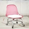 Taburete giratorio doméstico de acrílico, silencioso y suave, adecuado para niños que aprenden a caminar, taburete bajo, silla de malla, silla pequeña, con ruedas