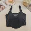 Verano Americano dulce chica sexy camisola mujer bordada copa fija cómoda espalda bonita de uso único interior top base mujer