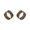 Pendientes de gota de aceite de banda de Möbius retro franceses Diseño de nicho Lujo ligero Esmalte Accesorios de pendientes de moda