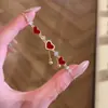 Pulseira de Coração com Zircônia Banhada a Ouro Real 14K Luxo Leve Toque de Alto Padrão Anel de Mão Estilo Coreano Estilo Ins Doce Versátil Pulseira Joias para Mulheres