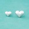 Plata de Ley S925 Chapada Artesanía Fina Plata Lisa Espaciadores en Forma de Corazón de Melocotón 3D Cuentas Espaciadoras de Plata en Forma de Corazón Pulsera de Cristal y Perla para Bricolaje