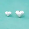 Plata Esterlina S925 Electrochapada Plata Fina Estéreo Corazón de Durazno Corazón Cuentas de Plata en Forma de Corazón DIY Pulsera de Perlas de Cristal