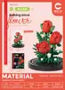 Suculento Ramo de Rosas en Maceta, Planta de Flores Eternas, Juguete Educativo de Ensamblaje, Regalo de Cumpleaños para Niña, Bloques de Construcción al por Mayor