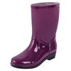 Botas de chuva de cano médio transfronteiriças sapatos de borracha femininos calçados externos botas de água para adultos botas de água quentes com sola grossa forradas com fleece botas de chuva para cozinha atacado