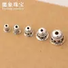 Joyería de Plata S925 Accesorios DIY Plata Tailandesa Antigua Retro Calada Pagoda Florero Versátil Borla de Pulsera Sombrero