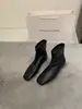 Estilo minimalista, botines negros elegantes con punta cuadrada, botines Chelsea planos para mujer, botines ajustados