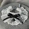 Toalla para saliva de mascota bufanda para mascota gato grande, mediano y pequeño babero para perro collar de joyería para mascota campana en el collar corbata de lazo para perro