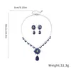 Conjunto de brincos e colar com pingente de flor de zircônia e gota d'água, uma coleção de joias luxuosa e de alta qualidade, elegante e requintada, perfeita para um estilo versátil