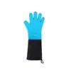 Guantes Aislantes de Calor Antiescaldaduras Extendidos de 50 cm, Silicona Resistente a Altas Temperaturas, Impermeables, Adecuados para Cocina, Horno de Vapor, Horno, Microondas, con Cinco Dedos Flexibles