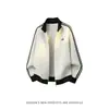 Chamarra a rayas de bloques de color estilo universitario con cuello alto para hombre, cárdigan casual con cremallera de marca de moda otoño e invierno 2026 para parejas