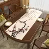 Jogo americano de PVC impresso estilo chinês, semi-transparente vazado, à prova d'água e de óleo, lavável, adequado para mesas de centro e mesas de jantar de sala de estar, personalizável