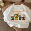 Primavera y Otoño Nuevo Moda Infantil Manga Larga Niños y Niñas Estampado de Muñeca Tridimensional Top Casual Bebé Dibujos Animados t