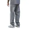 Comercio Exterior 2026 Verano Hombres Nuevo Gris Elegantes Pantalones Casuales, Color de Contraste, Elegantes Pantalones de Mezclilla Rectos Venta al por Mayor