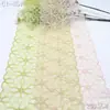 Renda Bordada de Malha Duas Cores Floral de Largura Total Estilo Fresco e Simples Tanglong para Roupas, Decoração de Casa e Acessórios de Almofada