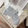 Meias Respiráveis com Renda Vazada para Mulheres, Meias de Cano Médio, Estilo Fino de Verão, Meias Largas Estilo Menina Doce Japonesa Miu com Botões