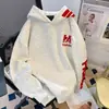 Sudadera con capucha de moda retro americana de marca trendy con estampado de letras para hombre, Otoño/Invierno, corte holgado, chaqueta versátil y moderna