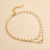Europa y Estados Unidos joyería caliente transfronteriza temperamento perla cadena clavícula simple hueco amor colgante collar traje multicapa mujeres