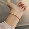 Plata de Ley S925 Chapada en Oro Cielo Estrellado Vintage Hecho a Mano Artesanía Cepillada Incrustado de Diamantes Lujo Ligero Moda Pulsera de Gama Alta Fábrica Mayorista