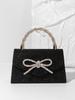 Bolsa de Banquete de Alta Gama Transfronteriza, Vestido, Bolso de Mano Versátil, Bolso de Noche de Lazo a la Moda Incrustado con Diamantes, Bolso de Cadena Europeo y Americano