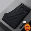 Calça Casual de Veludo Cotelê Masculina Moda Primavera e Outono Marca Todas as Ocasiões Calças Esportivas Perna Reta Soltas Calças de Moletom Calças Forradas com Fleece Masculinas