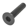 Parafusos de cabeça escareada sextavada de aço carbono de alta resistência 12.9, parafusos de máquina de cabeça chata sextavada oxidados em preto m1.6m2m3m10m12