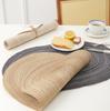 Base de Panela Resistente ao Calor Estilo Ins, Tapete Decorativo Trançado Feito à Mão, Jogo Americano Oval de Fio de Algodão, Tapete Isolante de Tecido de Ráfia, Estilo Ins